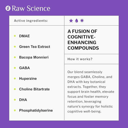 Nootropics Brain Supplements for Memory & Focus with Huperzine A, Phosphatidylserine, DMAE - Brain Health Support: GABA, Choline, DHA, Bacopa Monnieri, Memory Supplement for Brain Support, 60 Capsules