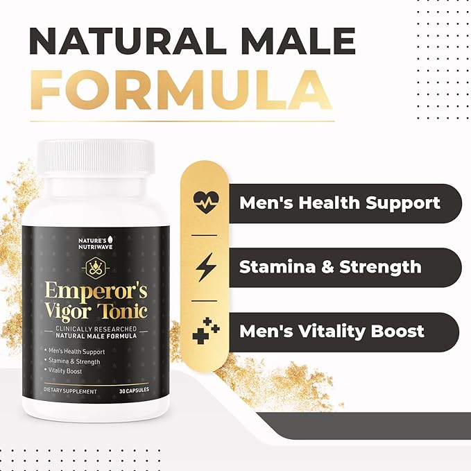 Emperor's Vigor Tonic - Original Supplements for Men's Health - 100% Natural, Non-GMO, Made in The USA, 6 Month Supply