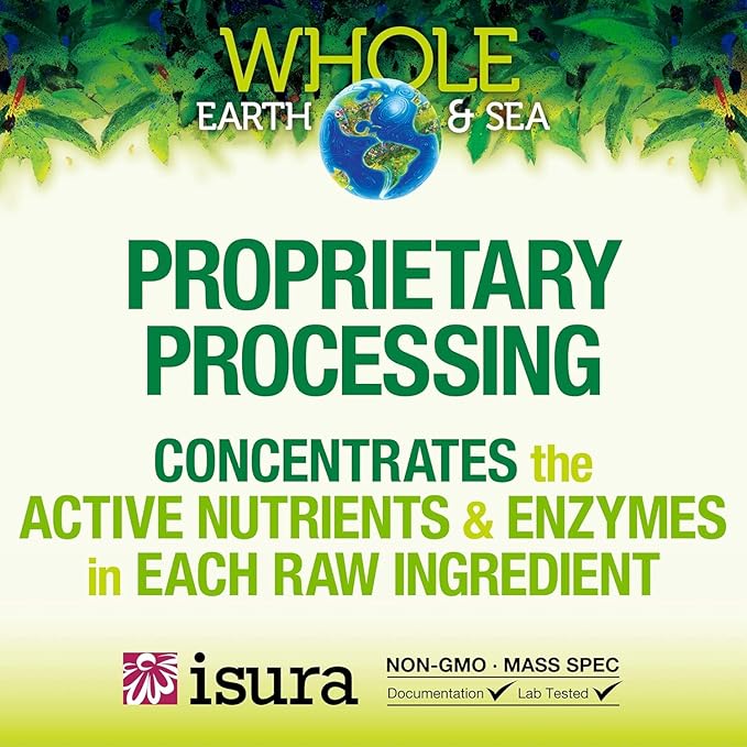 Natural Factors Whole Earth & Sea from, Organic Fermented Greens, Vegan Whole Food Supplement, Chocolate, 7.7 Oz