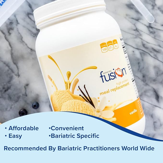 Bariatric Fusion Vanilla High Protein Meal Replacement Shake | 27g Whey Isolate Bariatric Protein Powder | Lactose Free Whey Protein Powder | Gluten and Sugar Free | 21 Servings