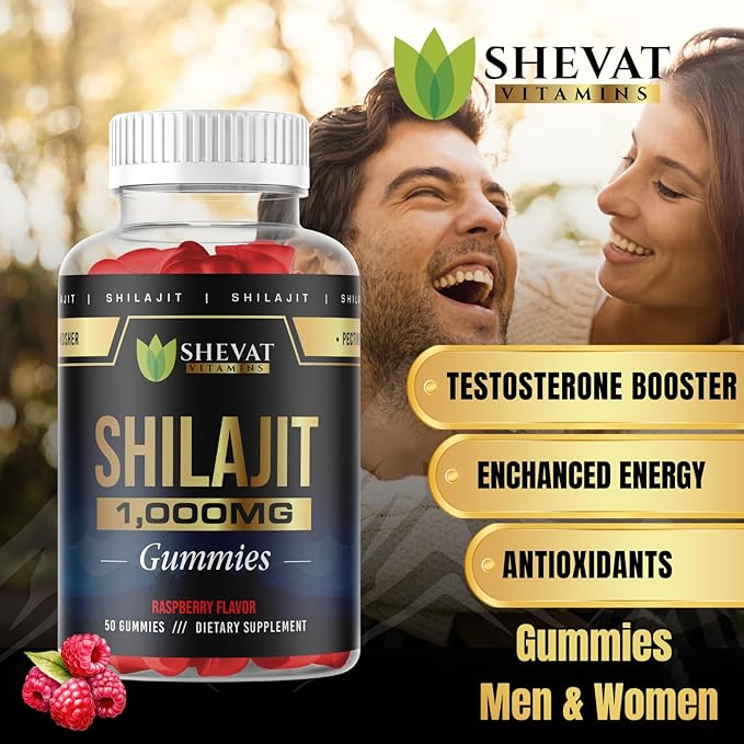 Authentic Himalayan Shilajit gummies 1000mg-Non GMO Raspberry cured pure shilajit gummies for Men&Women Shilajit Pure Himalayan organic Gummies with Trace Minerals&Fulvic Acid organic-Immunity Support