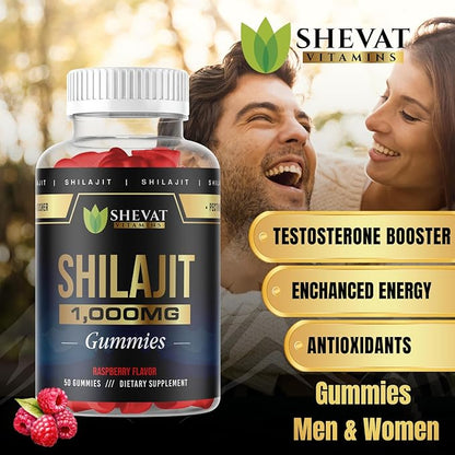 Authentic Himalayan Shilajit gummies 1000mg-Non GMO Raspberry cured pure shilajit gummies for Men&Women Shilajit Pure Himalayan organic Gummies with Trace Minerals&Fulvic Acid organic-Immunity Support