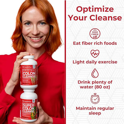 Health Plus Super Colon Cleanse: 10-Day Cleanse -Detox 12 Cleanses, 480 Capsules