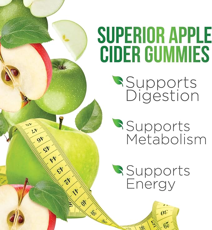 Vegan Apple Cider Vinegar Gummies | Max Strength 1000mg | ACV Supplement Gummy Vitamins for Adults, Supports Digestion, Metabolism, Natural Apple Flavor with Mother, Gluten Free, Non-GMO - 60 Gummies