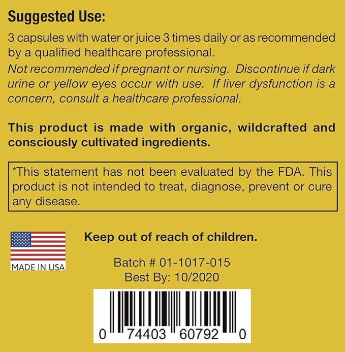 Natural Blood Cleanser Capsules Organic Supplement SpeedyVite® (120 Vegetable Powder Capsules)