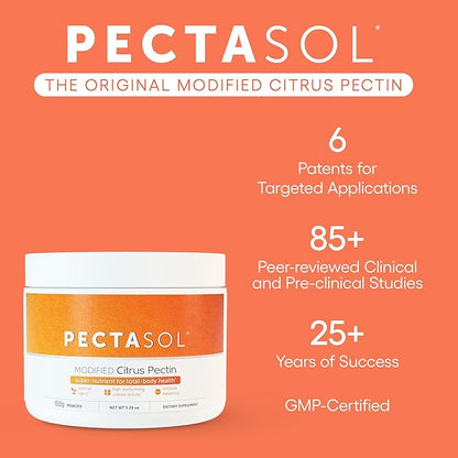 PectaSol Modified Citrus Pectin – 150g Powder – Total-Body Health Supplement to Support The Heart, Immune System, Inflammation Response & Healthy Aging + Maintain Healthy Galectin-3 Levels