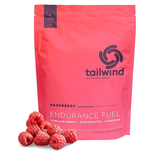 Tailwind Nutrition Endurance Fuel, Electrolyte & Hydration Sports Drink Mix Powder with Caffeine, Gluten-Free, Vegan, Raspberry Buzz, 50 Servings (Caffeinated)