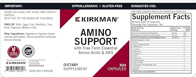 Amino Support Capsules - Hypoallergenic, 304 capsules