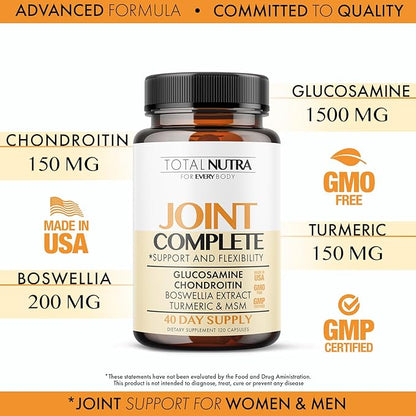 Glucosamine Chondroitin MSM Turmeric 2100mg – Joint Complete Capsules, Advanced Joint Support Supplement for Adults Hands Back Knee Mobility – Bone & Joint Health Supplements for Men & Women (2 Pack)