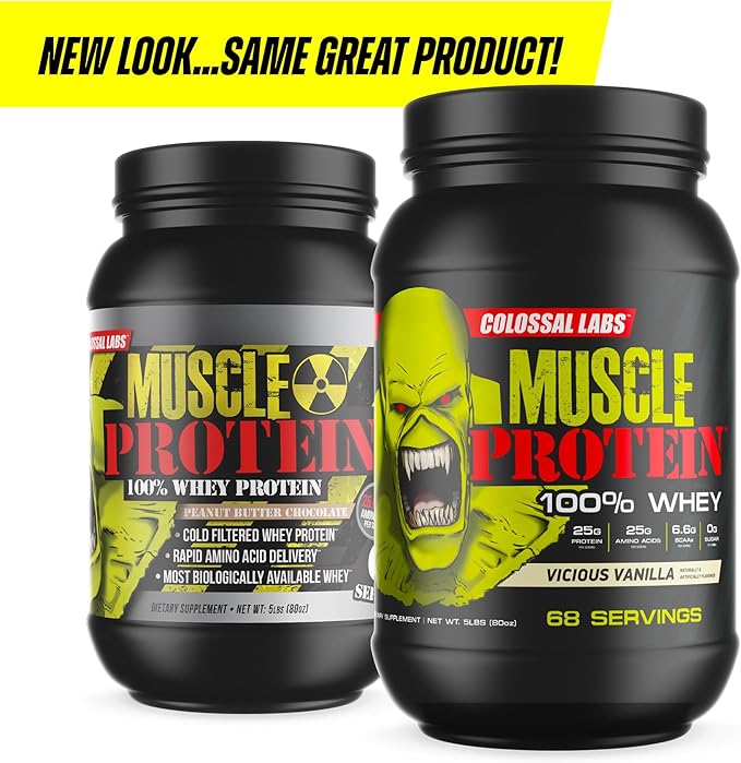 Muscle Whey Protein [5 lbs/Pack of 1]–Chocolate Flavored Protein Powder, 25,000mg Amino Acids/Serving, Cold Filtered(Packaging May Vary)