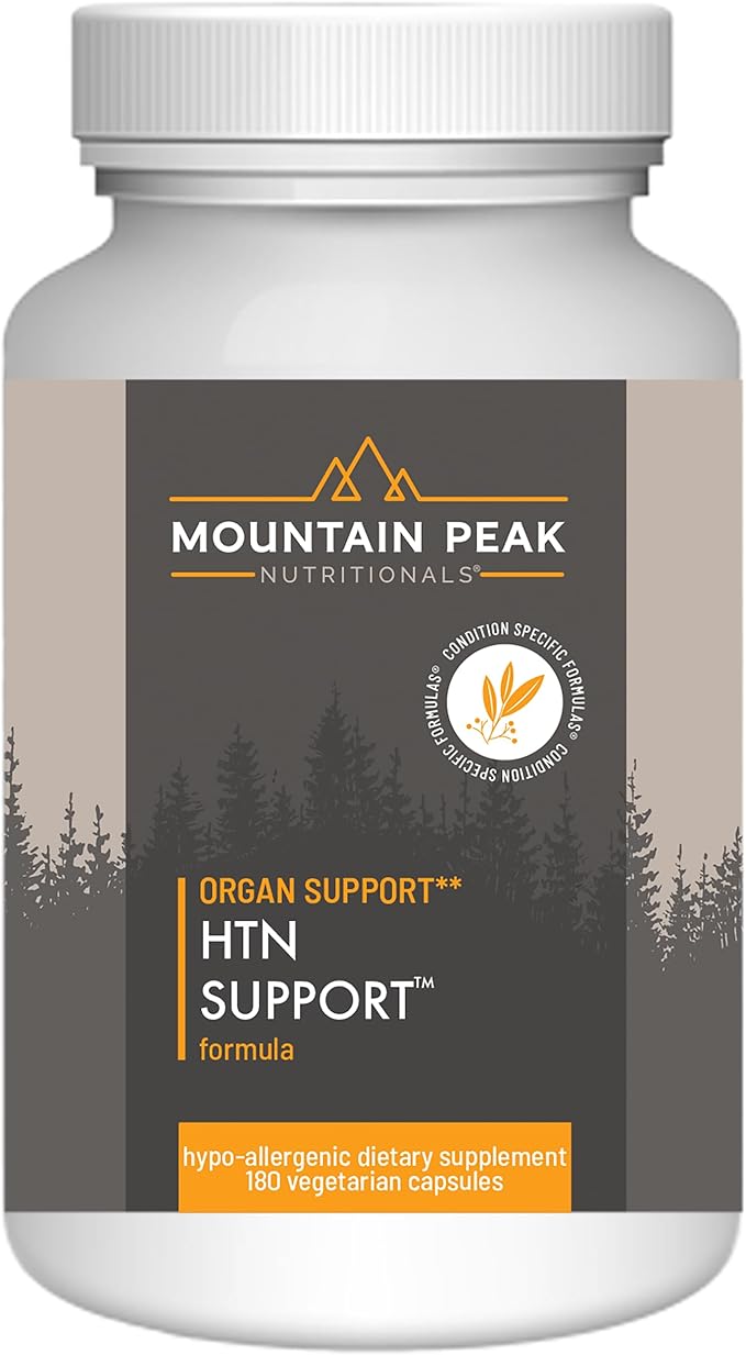 Mountain Peak Nutritionals HTN Support - Organ Supplement - Helps Maintain Healthy Blood Pressure & Cardiovascular System - w/Rauwolfia & Magnesium - Hypoallergenic Dietary Supplement (180 Capsules)
