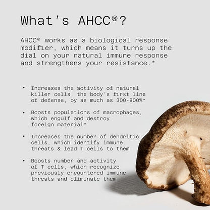 Quality of Life Premium Kinoko Platinum AHCC Herbal Supplement, 750mg of AHCC per Capsule, for Immune Support, Liver Function, Maintains Natural Killer Cell Activity, 1 Pack, 60 Veggie Capsules