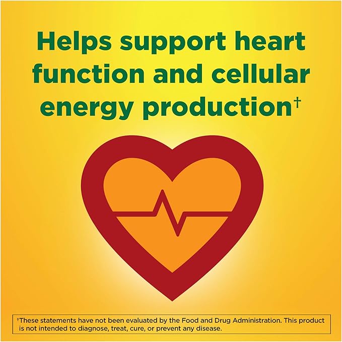 Nature Made CoQ10 200 mg, Dietary Supplement for Heart Health and Cellular Energy Production, 100 Softgels, 100 Day Supply