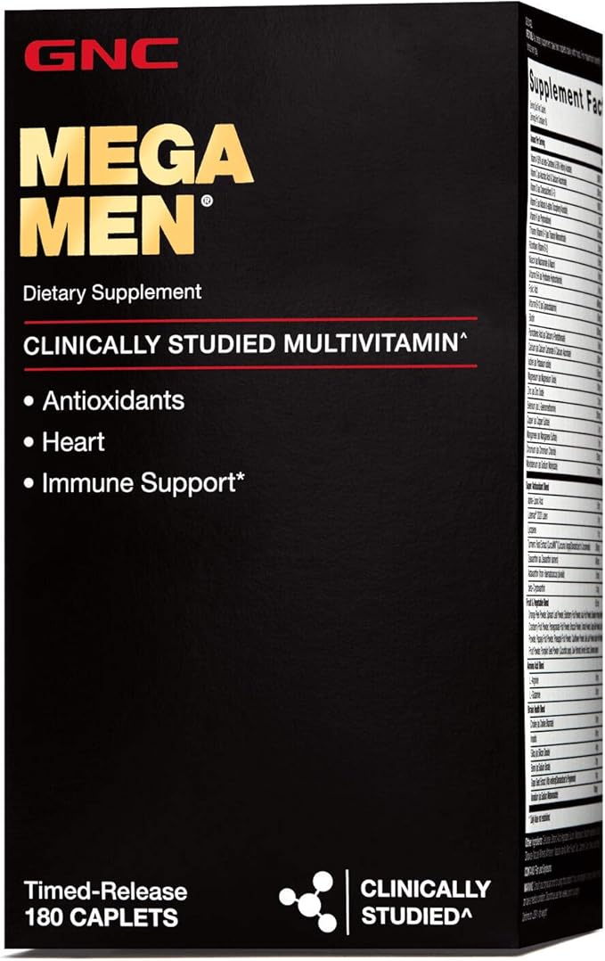 GNC Mega Men Multivitamin | Heart Health, and Immune Support | 180 Count