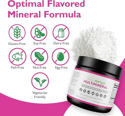 Barisentials Bariatric Multimineral Supplement- Post-Bariatric Surgery Support for Gastric Bypass, Sleeve Gastrectomy - Easy-to-Dissolve Mineral Powder- 240g