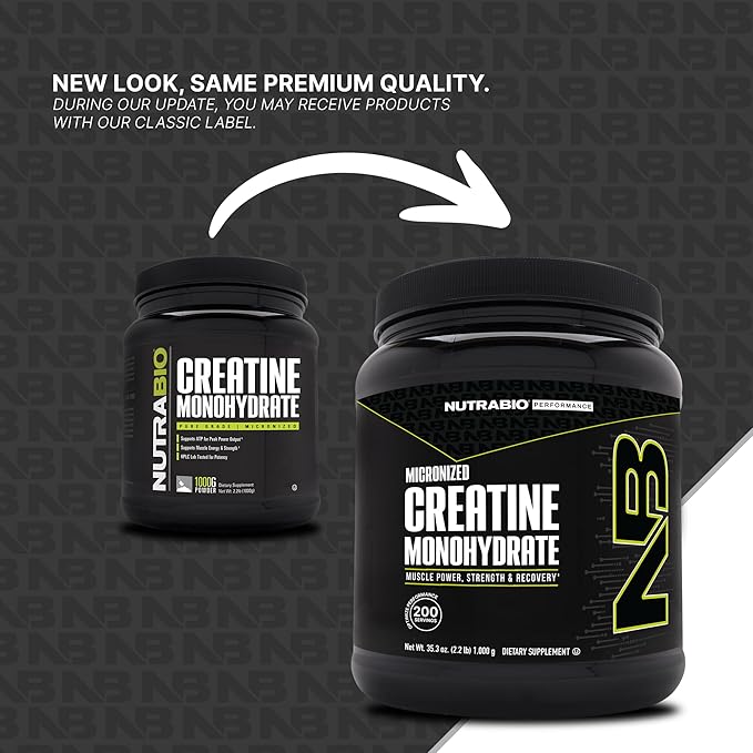 NutraBio Pure Creatine Monohydrate Powder Supplement, Unflavored, (1000 g) - Supports Bulk Muscle Energy, Recovery, and Strength - HPLC Tested Pure Grade Creatine Powder Supplement for Men and Women