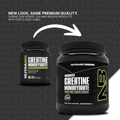 NutraBio Pure Creatine Monohydrate Powder Supplement, Unflavored, (1000 g) - Supports Bulk Muscle Energy, Recovery, and Strength - HPLC Tested Pure Grade Creatine Powder Supplement for Men and Women