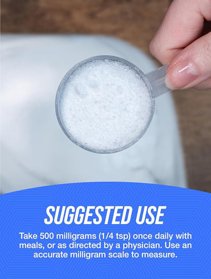 BulkSupplements.com Calcium Acetate Powder - Calcium Supplement, Calcium Acetate Supplement - Food Grade & Gluten Free, 500mg (125mg Calcium) per Serving, 250g (8.8 oz) (Pack of 1)