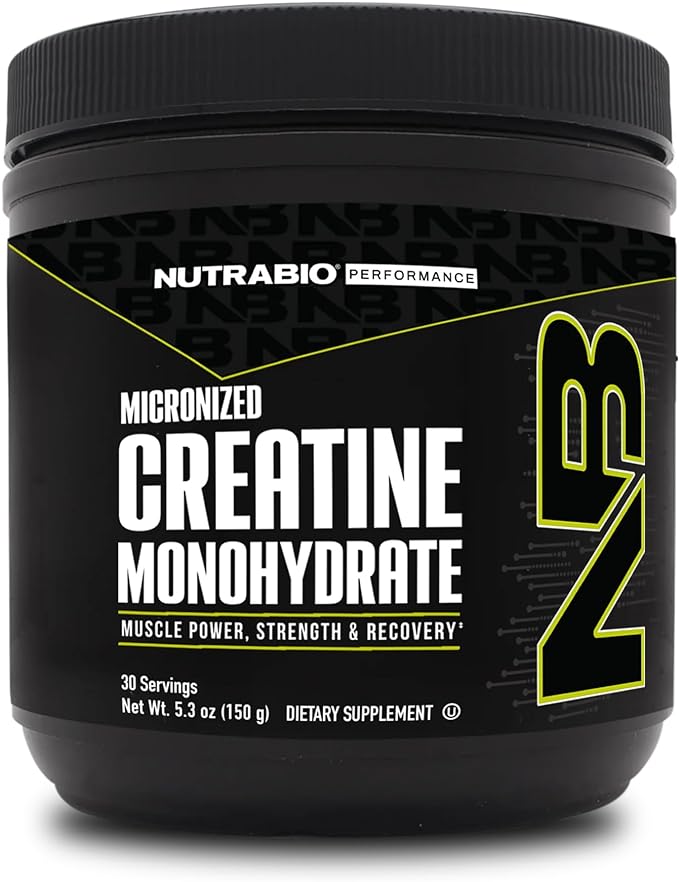 NutraBio Pure Creatine Monohydrate Powder Supplement, Unflavored, (150 g) - Supports Bulk Muscle Energy, Recovery, and Strength - HPLC Tested Pure Grade Creatine Powder Supplement for Men and Women