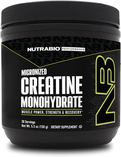 NutraBio Pure Creatine Monohydrate Powder Supplement, Unflavored, (150 g) - Supports Bulk Muscle Energy, Recovery, and Strength - HPLC Tested Pure Grade Creatine Powder Supplement for Men and Women