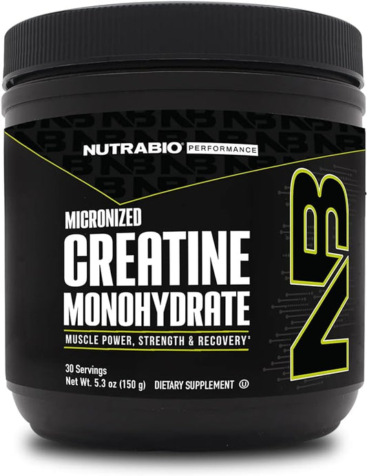 NutraBio Pure Creatine Monohydrate Powder Supplement, Unflavored, (150 g) - Supports Bulk Muscle Energy, Recovery, and Strength - HPLC Tested Pure Grade Creatine Powder Supplement for Men and Women