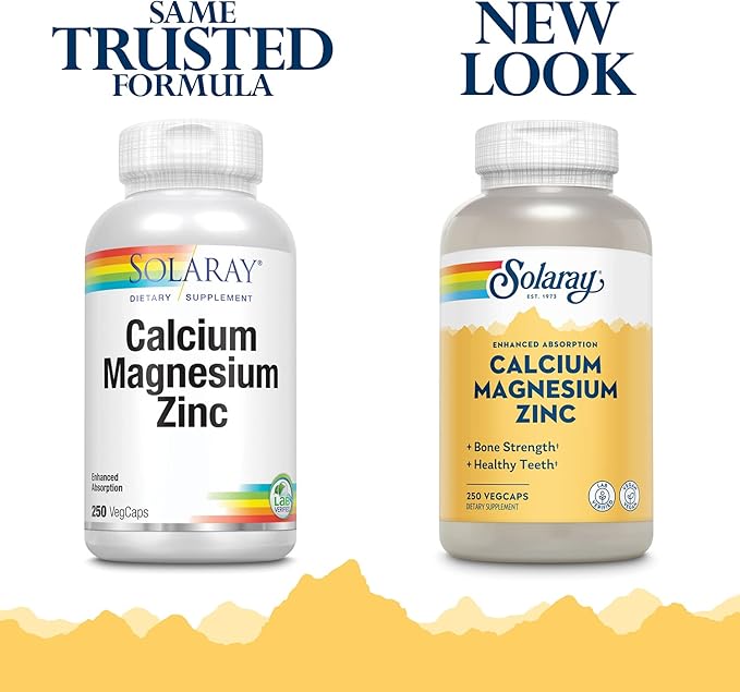 Solaray - Calcium, Magnesium, Zinc 1000/500mg - 250ct Vcp