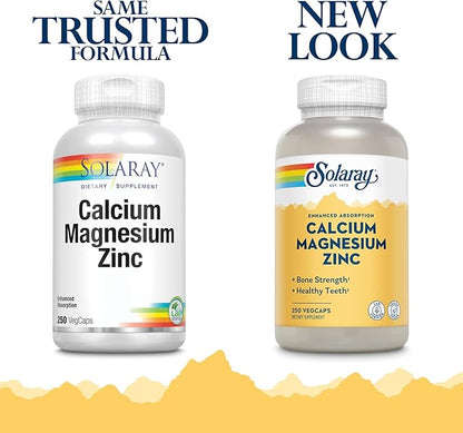 Solaray - Calcium, Magnesium, Zinc 1000/500mg - 250ct Vcp