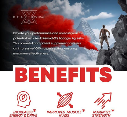 Fadogia Agrestis 1000mg Per Serving Supplement - Potent Extract to Increase Energy, Athletic Performance & Muscle Mass - Supplements, Made in The USA (60 Capsules)