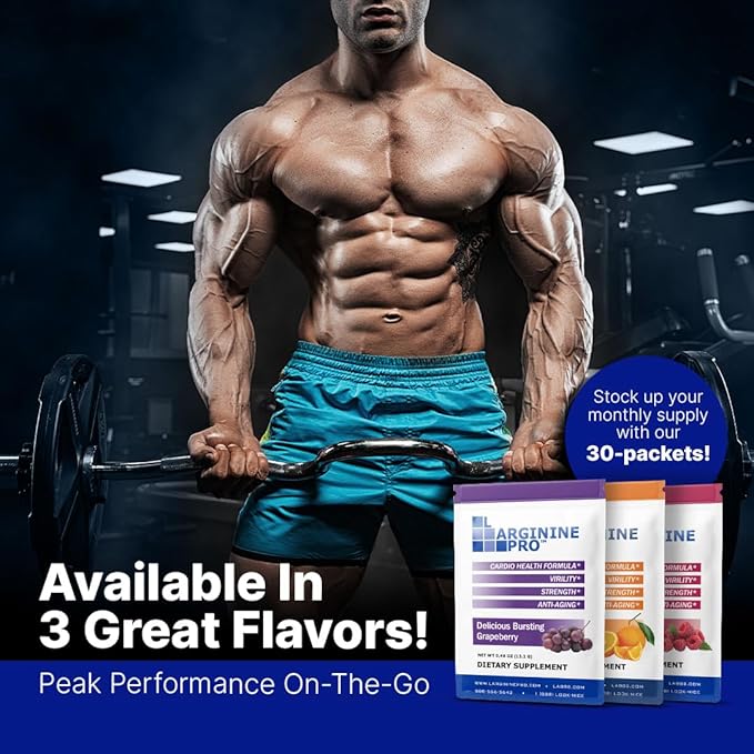 L-ARGININE PRO | 5,500mg L-Arginine Plus L-Citrulline 1,100mg Powder Supplement for Increased Nitric Oxide Production | Endurance, Heart Health & Blood Flow (3, Grape)