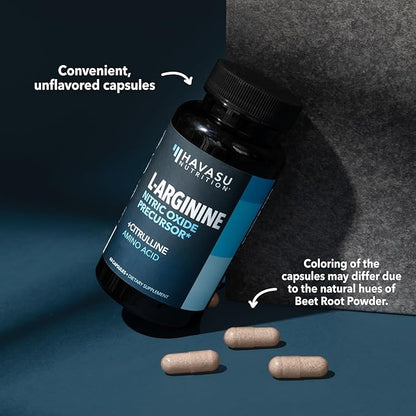 L-Arginine Capsules for Active Males - 120 Count, Non-GMO, 1200mg Blend of L Arginine and L Citrulline - Arginine Supplement for Enhanced Performance - L Arginine for Muscle Support