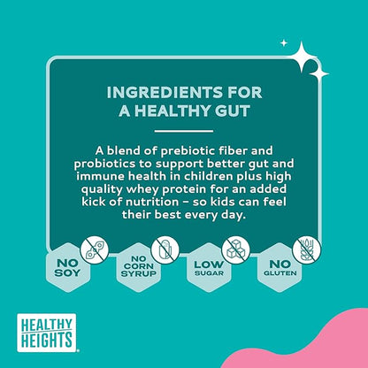 Healthy Heights Happy Tummies Prebiotic and Probiotic Fiber Supplement for Kids Ages 2+, 2 Pack