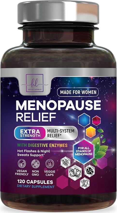 Hello Lovely! Menopause Supplements - 8 Billion CFU Menopause Probiotics for Women, Hot Flash & Night Sweats Support, Menopause Relief Probiotic for Vaginal, Digestive & Immune Support - 120 Capsules