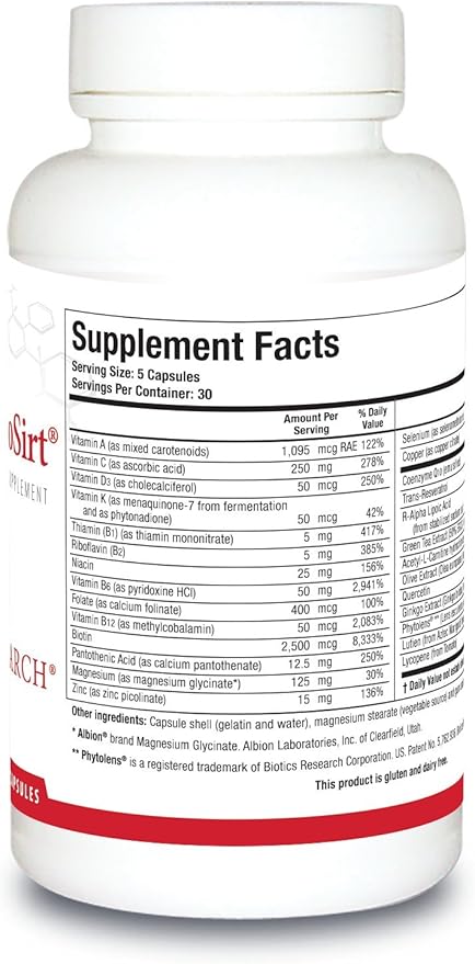 Biotics Research VasculoSirt®– Formulated with The Assistance of Mark Houston, MD, Cardiovascular and Healthy Support for Healthy Blood Flow Support, CoQ10, Resveratrol, ALA, Gingko - 150 Capsules