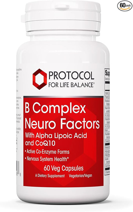 Protocol B Complex Neuro Factors - with Vitamin C, Alpha-Lipoic Acid, CoQ10, and More - 60 Veg Caps