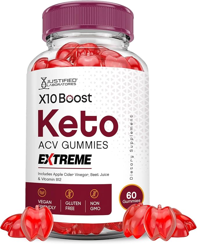 X10 Boost Keto ACV Gummies Extreme 2000MG X 10 Boost Keto Gummies Apple Cider Vinegar Formulated with Pomegranate Beet Juice Powder B12 Vegan Non GMO 60 Gummys