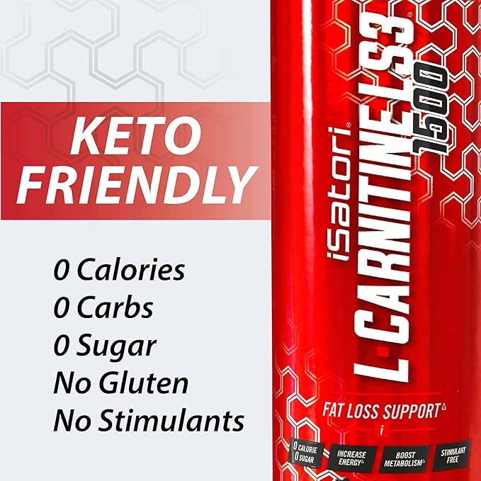 iSatori L-Carnitine LS3 3000, Liquid L-Carnitine with Acetyl L-Carnitine, L-Carnitine L-Tartrate, Stimulant Free Pre Workout, No Calories, Sugar, Gluten, Keto-Friendly, Bombsicle Flavor (32 Servings)