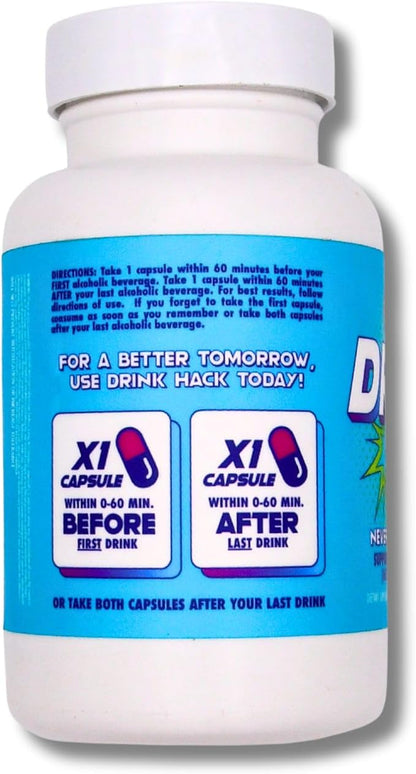 DRINKHACK™ Supports Acetaldehyde Elimination - Pantesin Pantethine, Panax Ginseng, B Vitamins - 30 Servings