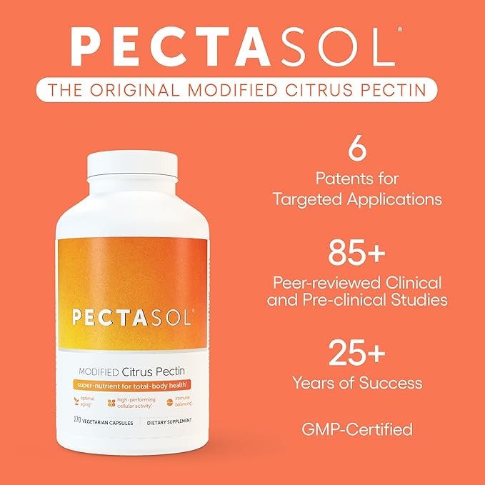 PectaSol Modified Citrus Pectin – 270 Capsules – Total-Body Health Supplement to Support the Heart, Immune System, Inflammation Response & Healthy Aging + Maintain Healthy Galectin-3 Levels