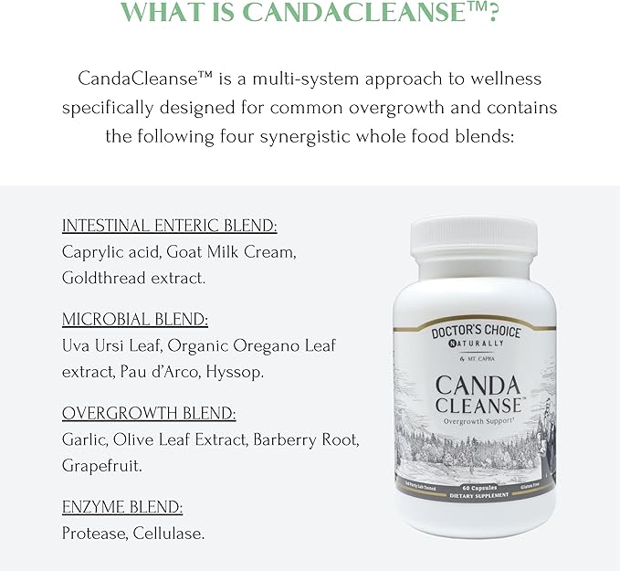 Mt. Capra Canda Cleanse | Support Intestinal Wellness | With Enzymes, Caprylic Acid, Pau D'Arco, Olive Leaf Extract, Garlic, Oregano, and Much More