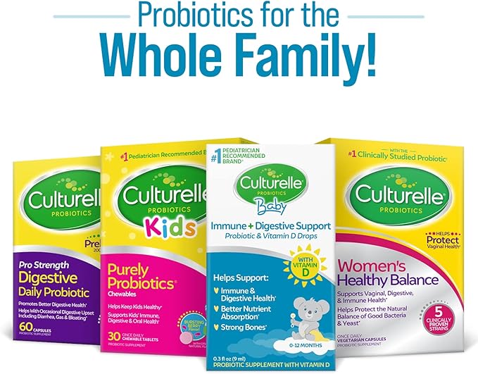 Culturelle Baby Probiotic Drops + Vitamin D, Immune & Digestive Health Support for Babies, Infants & Newborns 0-12 Months, 30 Day Supply, Gluten Free & Non-GMO, 9ml