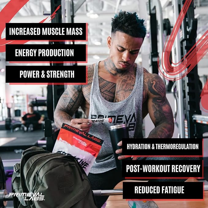 Primeval Labs Creatine Monohydrate Powder | On The Go Stick Packs | Micronized Creatine | Instantized Creatine | Creatine for Men & Women | 5g Creatine per Serving | 30 Servings, (Unflavored)