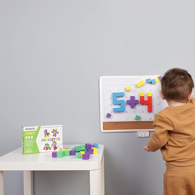 Magnetic Blocks, Magnetic Cubes Educational Toys, Original Award Winning Magnetic Building Blocks for Kids, 100 Pieces Rainbow Color Autism Toys Magic Cube Sensory Toys for Kids