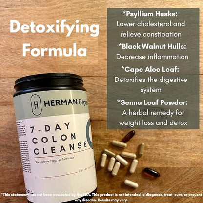 Herman Organic 7-Day Colon Cleanse Supports Healthy Bowel Movements, Colon Cleanse Detox