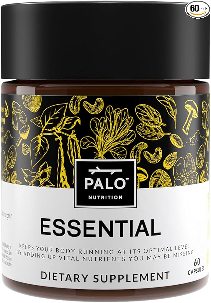 PALO Essential+ Adult One Daily Ritual Multivitamin with Vitamins D3, K2 (as MK7), B12, E, Folate, Minerals Boron and Magnesium and More (60 Capsules, 2 Month Supply)