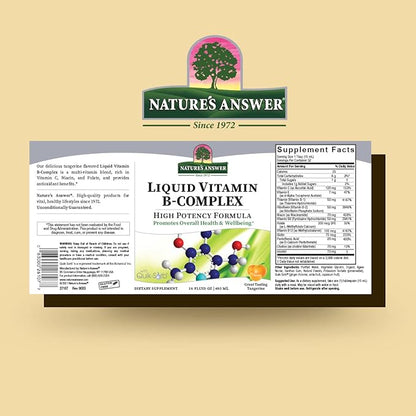 Nature's Answer Vitamin B Complex 16 Ounce Liquid Form | Supports Healthy Immune System | Promotes Stress Relief | Natural Energy