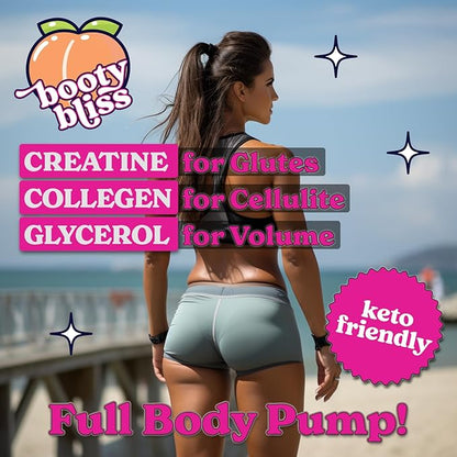 • Creatine for Women • Pre Workout Women • Booty Builder • Keto Friendly • Collagen • Pump It Up for The Perfect Peach • 30 SRV-Sweet Peach Mango Flavor