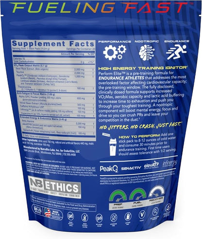 EndurElite Perform Elite- Pre Workout Powder Supplement- Pre-Workout for Endurance Athletes- 20 Serving Bag- Champion Cherry Lime