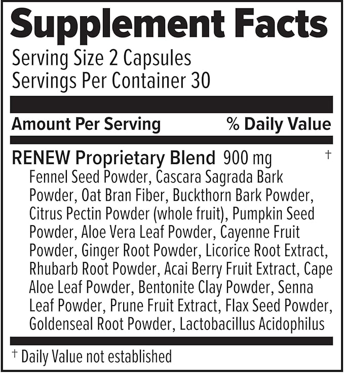Renew Cleanse Supplement- 30 Servings (60 Capsules) (60 Capsules, Unflavored)