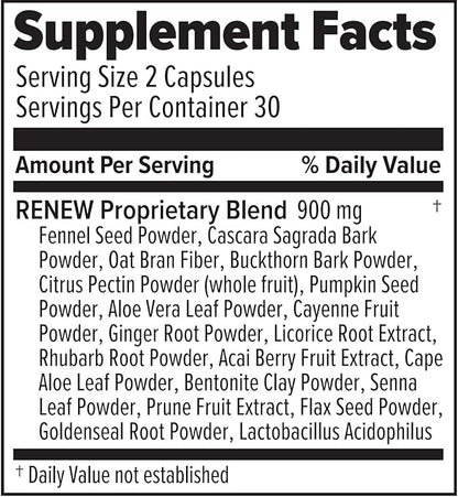 Renew Cleanse Supplement- 30 Servings (60 Capsules) (60 Capsules, Unflavored)