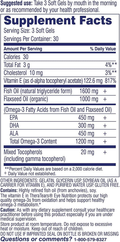 TheraTears Omega 3 Supplement, 1200mg, 90 ct (Pack of 1)